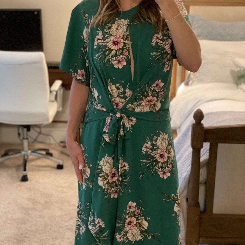 Alperce Portuguese Green Floral Dress
